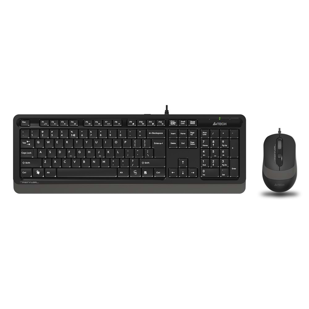 A4 Tech F1010 FN-Multimedya Q Klavye + Optik Mouse 1600D Gri USB