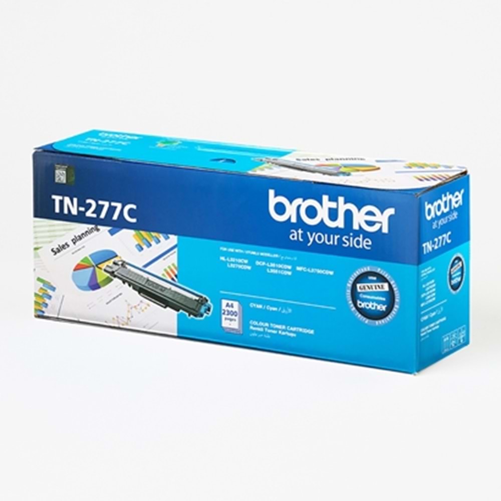 Brother TN-277C Mavi 2300 Sayfa (MFC-L3750CDW, DCP-L3551CDW, HL-L3270CDW