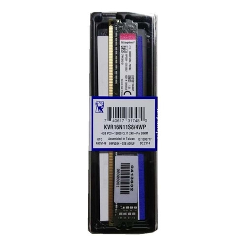 Kingston 4GB 1600MHz DDR3 DIMM CL11 (KVR16N11S8/4WP).