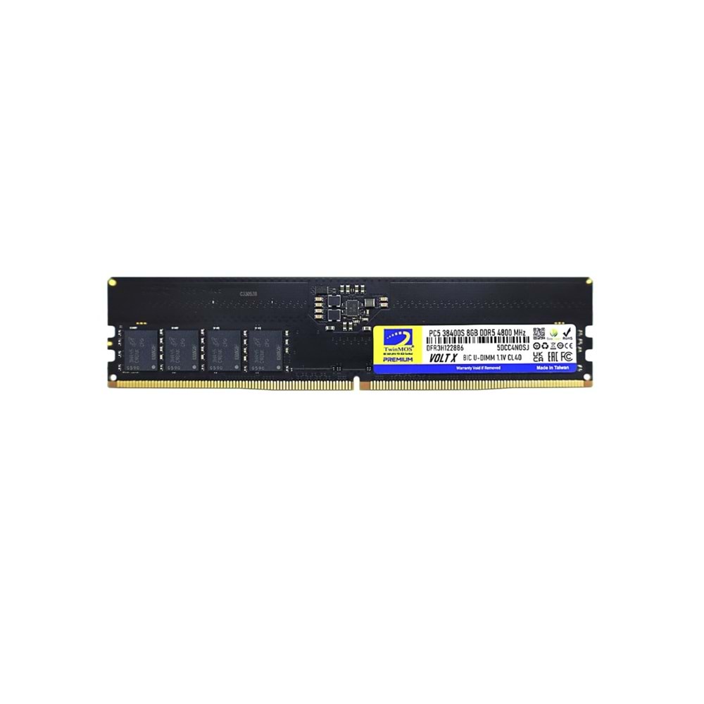 TwinMOS 8GB 4800MHz DDR5 U-DIMM CL40 Ram (TMD58GB4800U40)