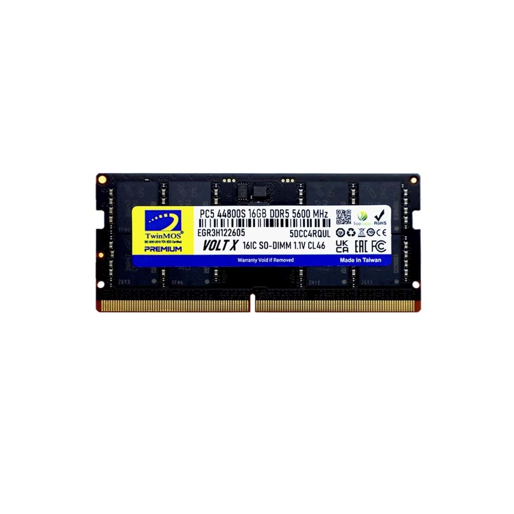TwinMOS 16GB 5600MHz DDR5 CL46 SO-DIMM Ram (TMD516GB5600S46)
