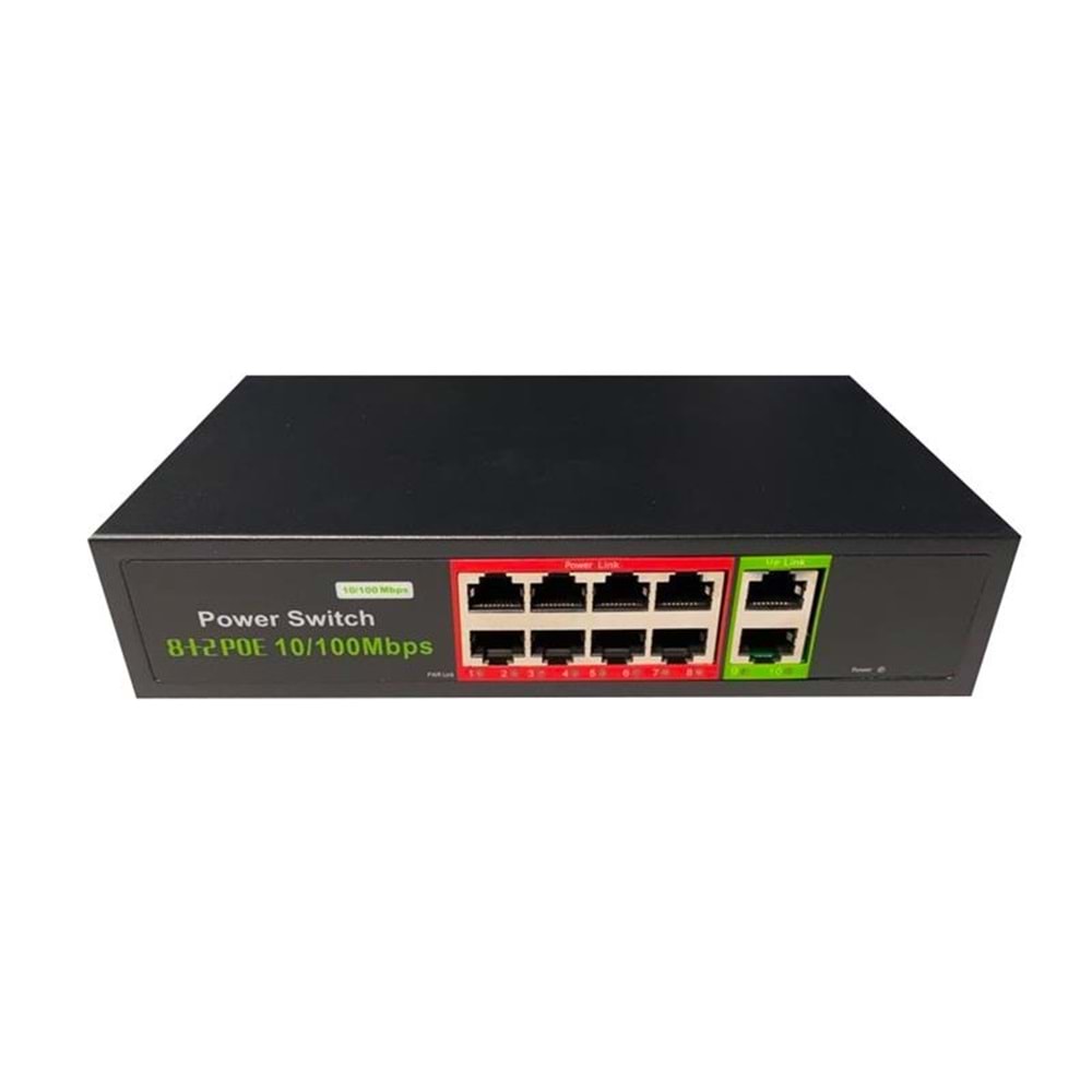 URANIUM POE-8002-96W 8 PORT 10/100 + 2 PORT 10/100 RJ45 UPLINK POE SWITCH (REALT