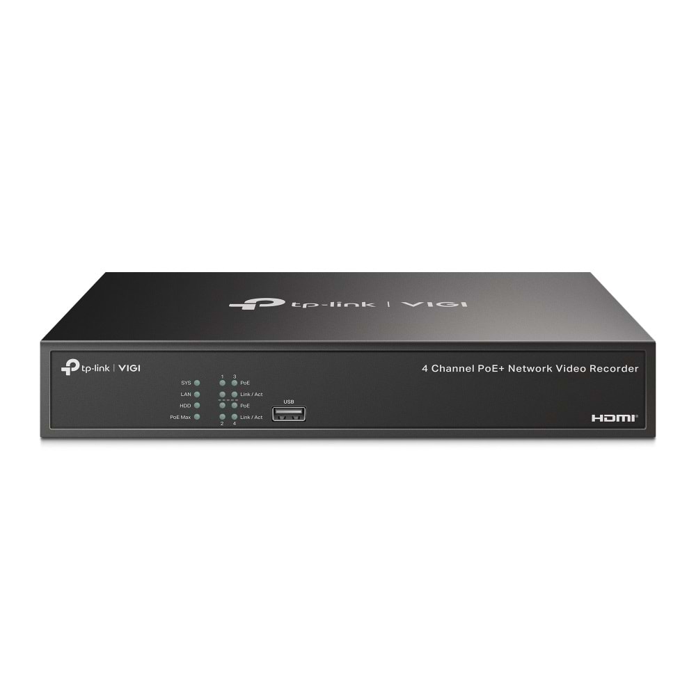 Vigi NVR1004H-4P 4 Kanal 1 Sata PoE+ NVR ( H265+, 53W )