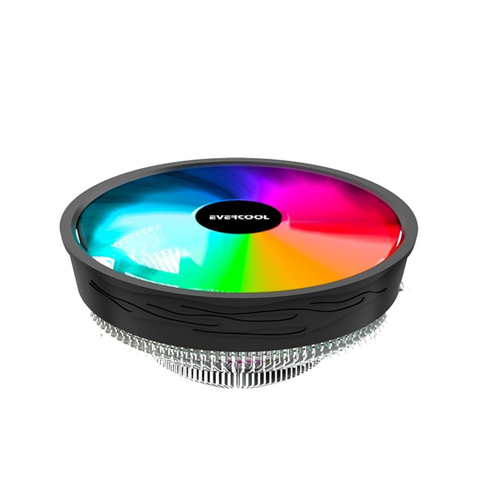Evercool CS-02 Rainbow 12cm Fan Intel LGA1700/AMD AM5 Hava Soğutmalı CPU Fan