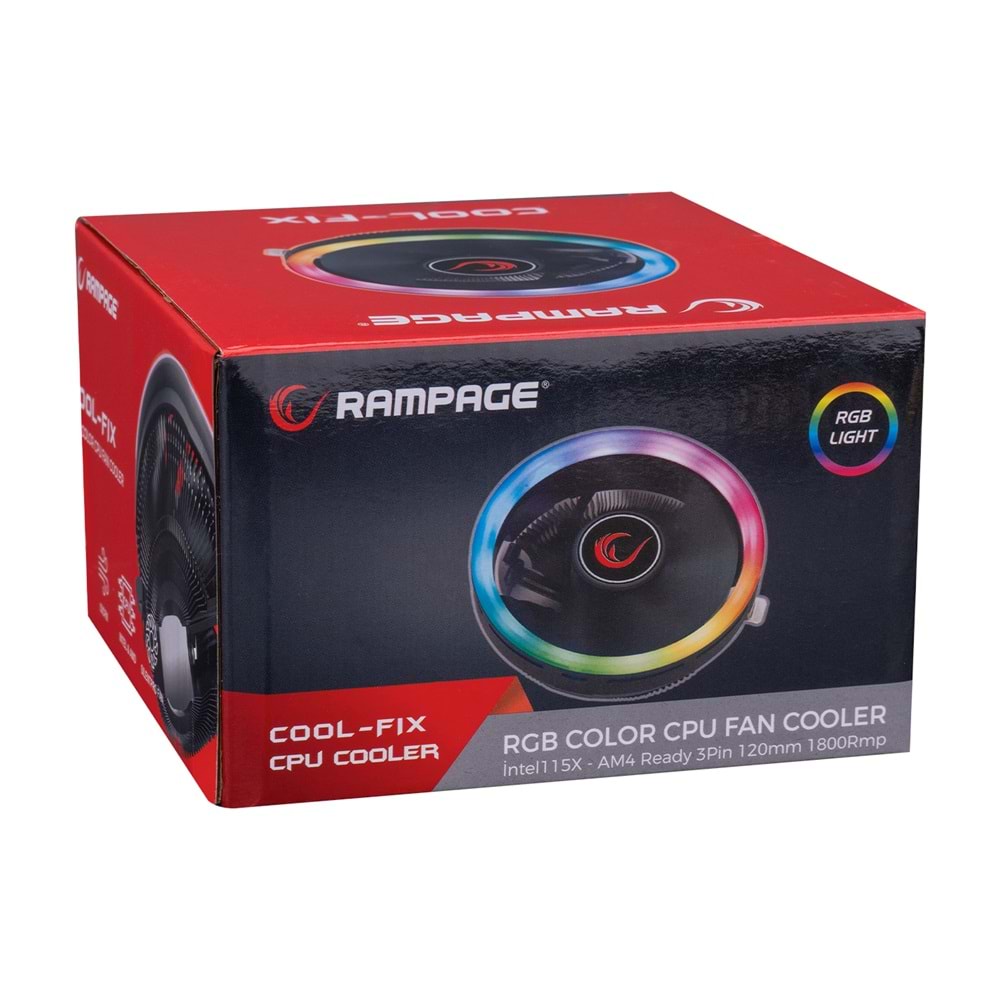 Rampage OCTAGON C60 1800RPM AM5/LGA1700 120mm Hava Soğutmalı ARGB CPU Fan(Beyaz)