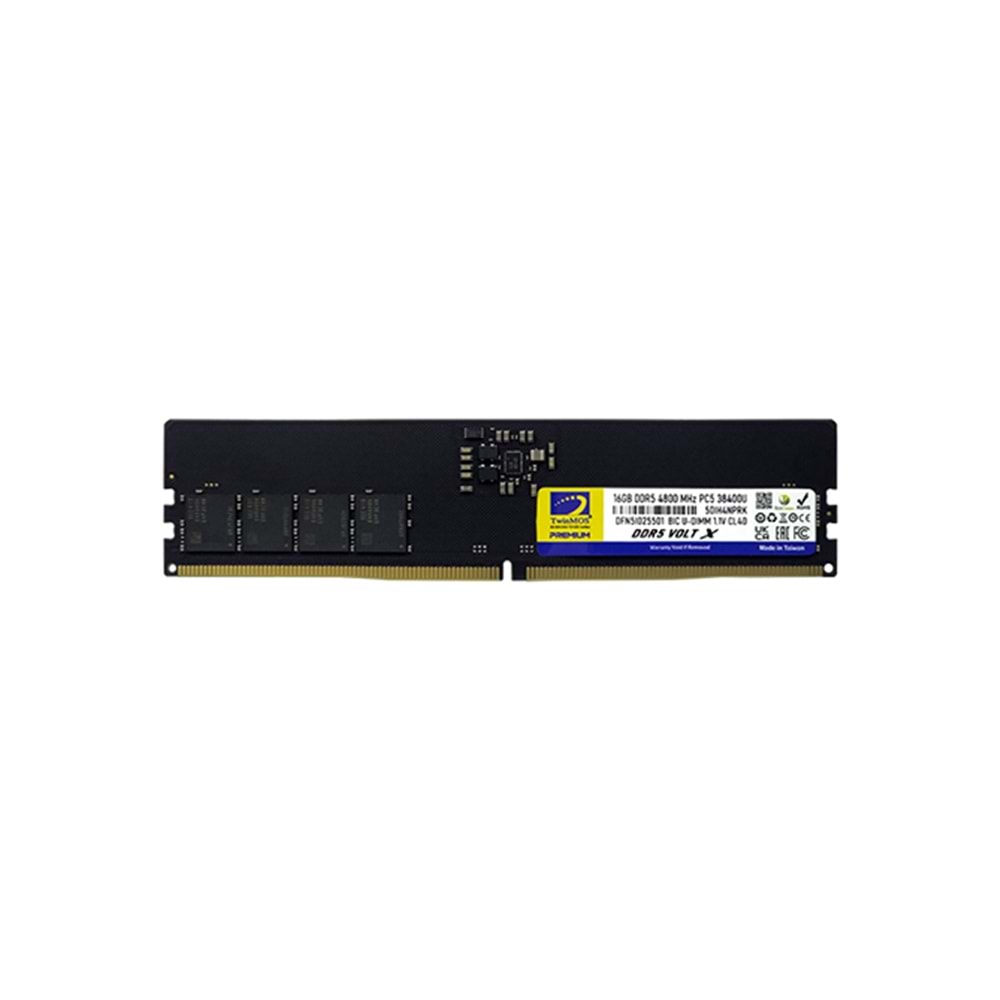 TwinMOS 16GB 4800MHz DDR5 U-DIMM CL40 Ram (TMD516GB4800U40)