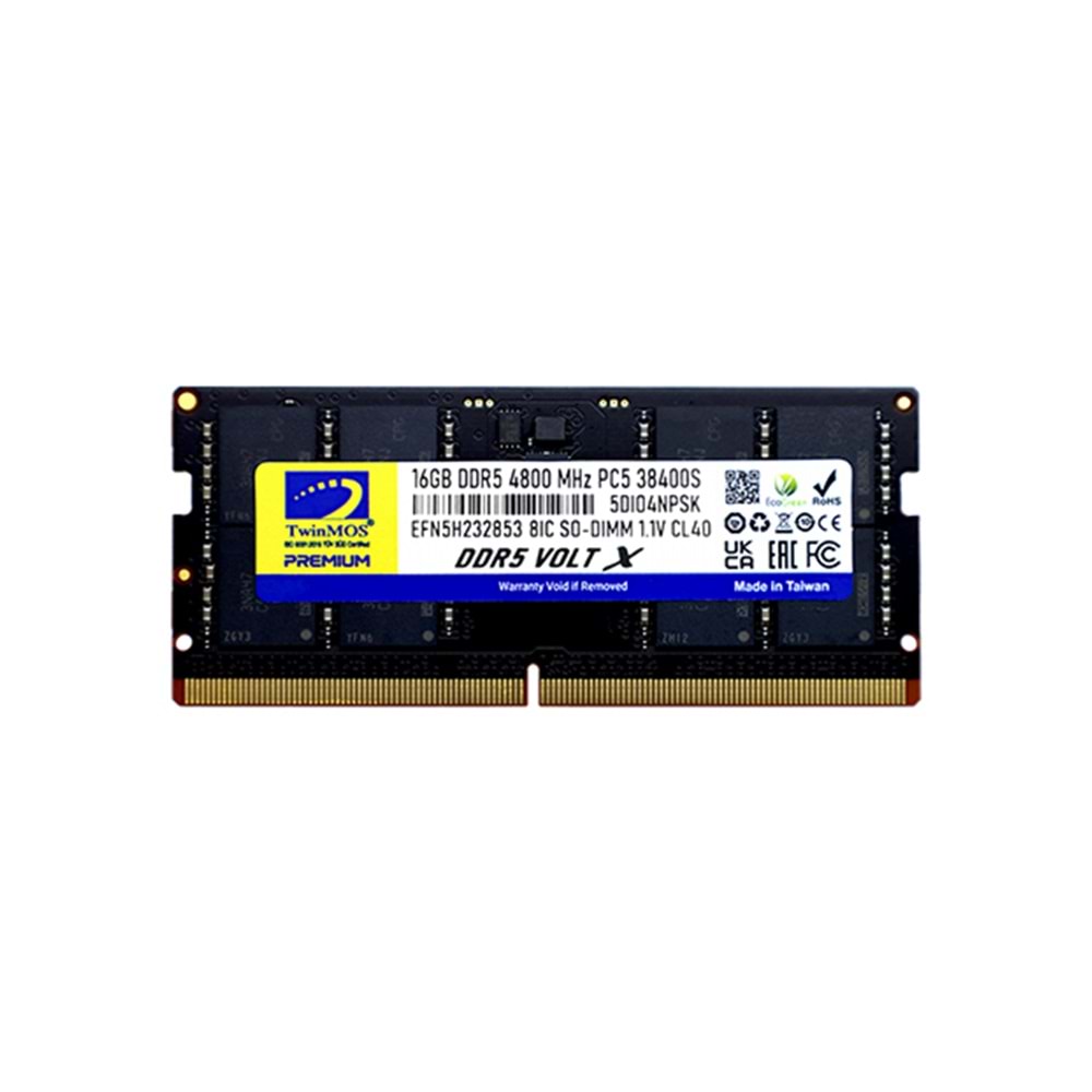 TwinMOS 16GB 4800MHz DDR5 CL40 SO-DIMM Ram (TMD516GB4800S40)