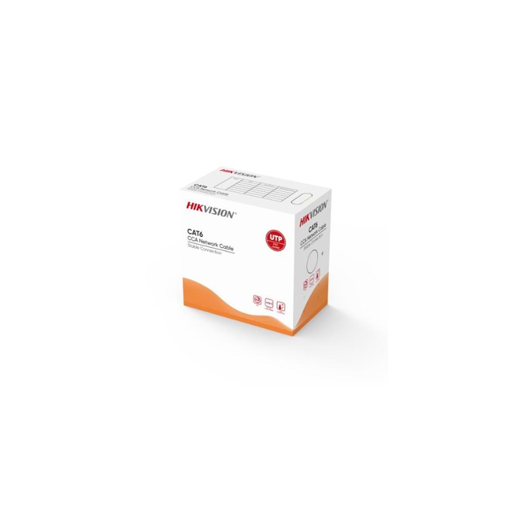 Hikvision DS-1LN6UU/CCA 23AWG, 0,57mm, CCA(%22Bakır) U/UTP 305mt CAT6 Kablo(Gri)