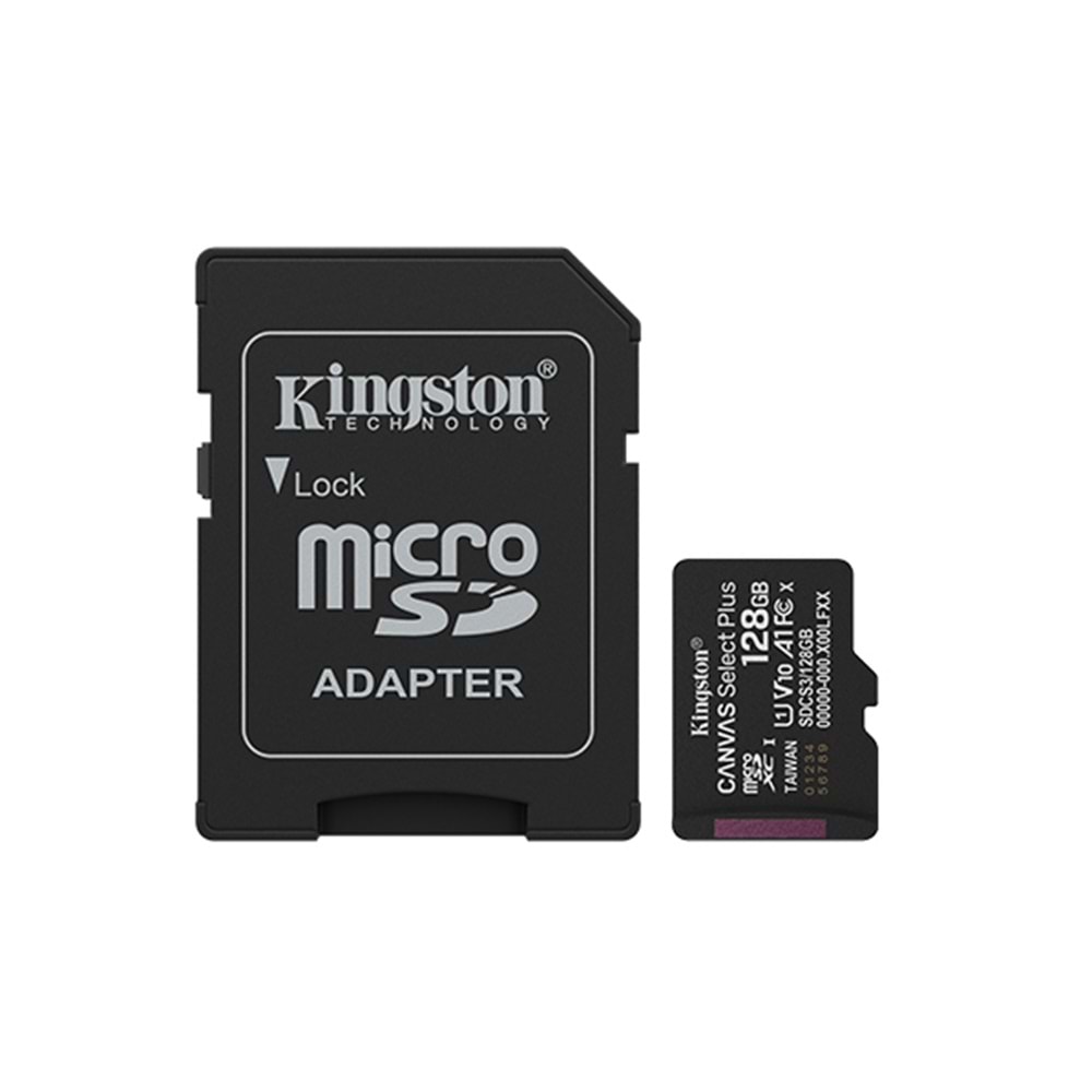 Kingston SDCS3 128GB Micro SD Canvas Select Plus 10 Hafıza Kartı (SDCS3/128GB)