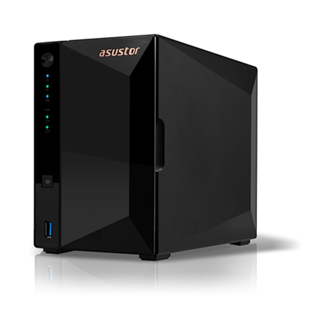Asustor AS3302T V2 NAS (RTD1619B İşlemci,2GB RAM, 2 HDD Yuvalı, 2.5GbE, USB 3.2)