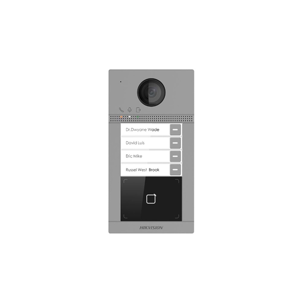 Hikvision DS-KV8413-WME1 4 Buton Metal İnterkom Villa Kapı Ünitesi