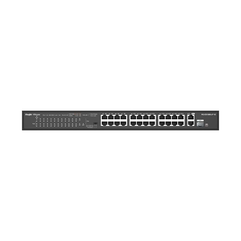 Ruijie Reyee RG-ES228GS-LP 26-Port Gigabit +2X SFP Fiber Yön. PoE Cloud (250W)
