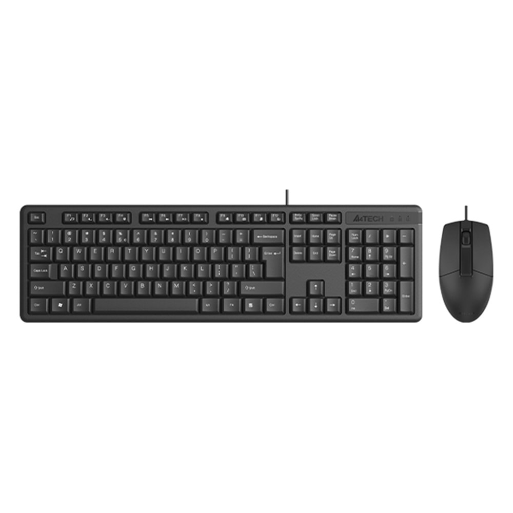 A4 Tech KR-3330S Q USB FN-Multimedya Klavye+ Silent Mouse Siyah