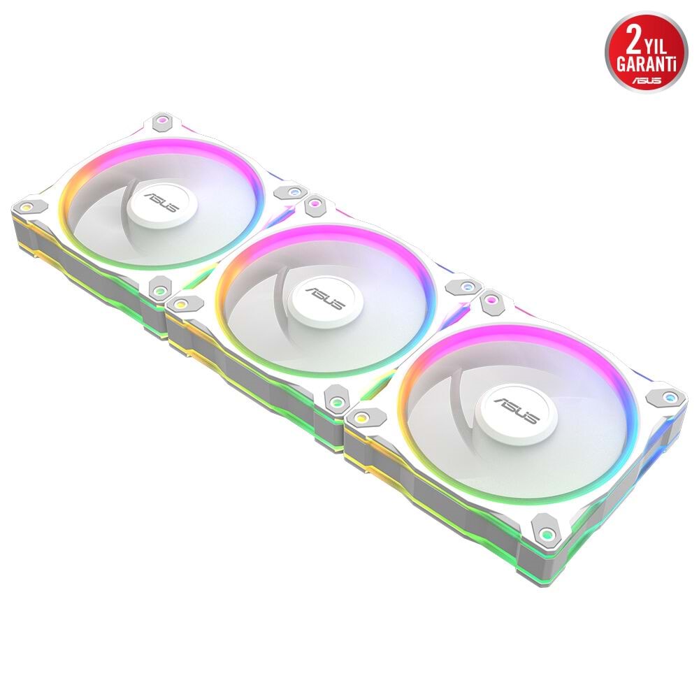 Asus PRIME MR120 ARGB RESERVE WHITE - 28 mm,Aura Sync,Üçlü Paket Kasa Fanı