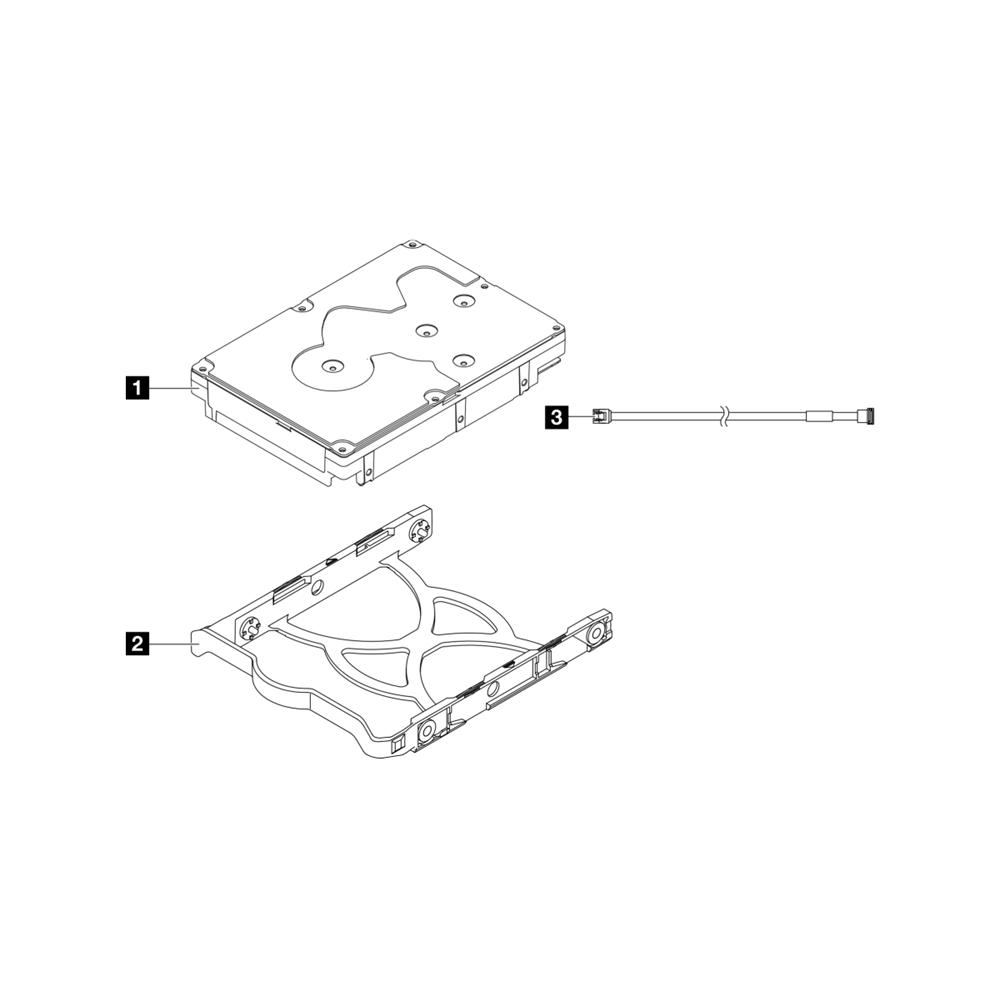 Lenovo Thinksystem 3.5 2TB 7.2K SATA6GB ST50/ST45 Seri NON-HOT SWAP 512N HDD
