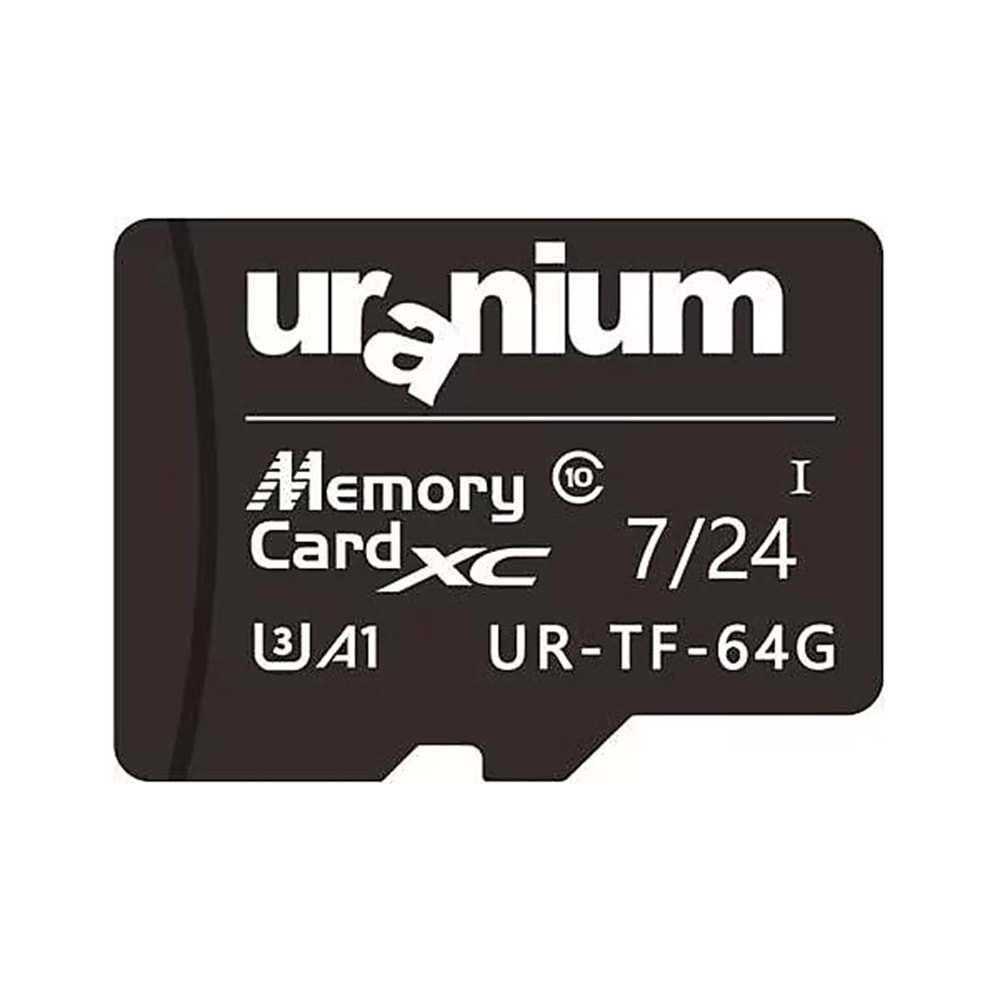 Uranium 64GB Micro SD U3 7/24 Surveillance 100/40Mbps (UR-TF-64G) (3YılGaranti)