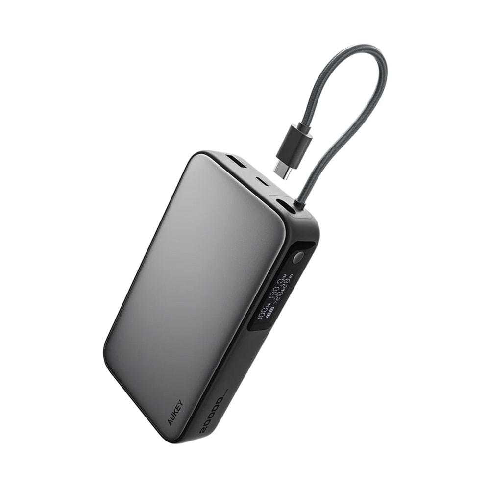 Aukey PB-Y48-GY 100W 20000 mAh PD Dahili Type-C Kablolu Powerbank