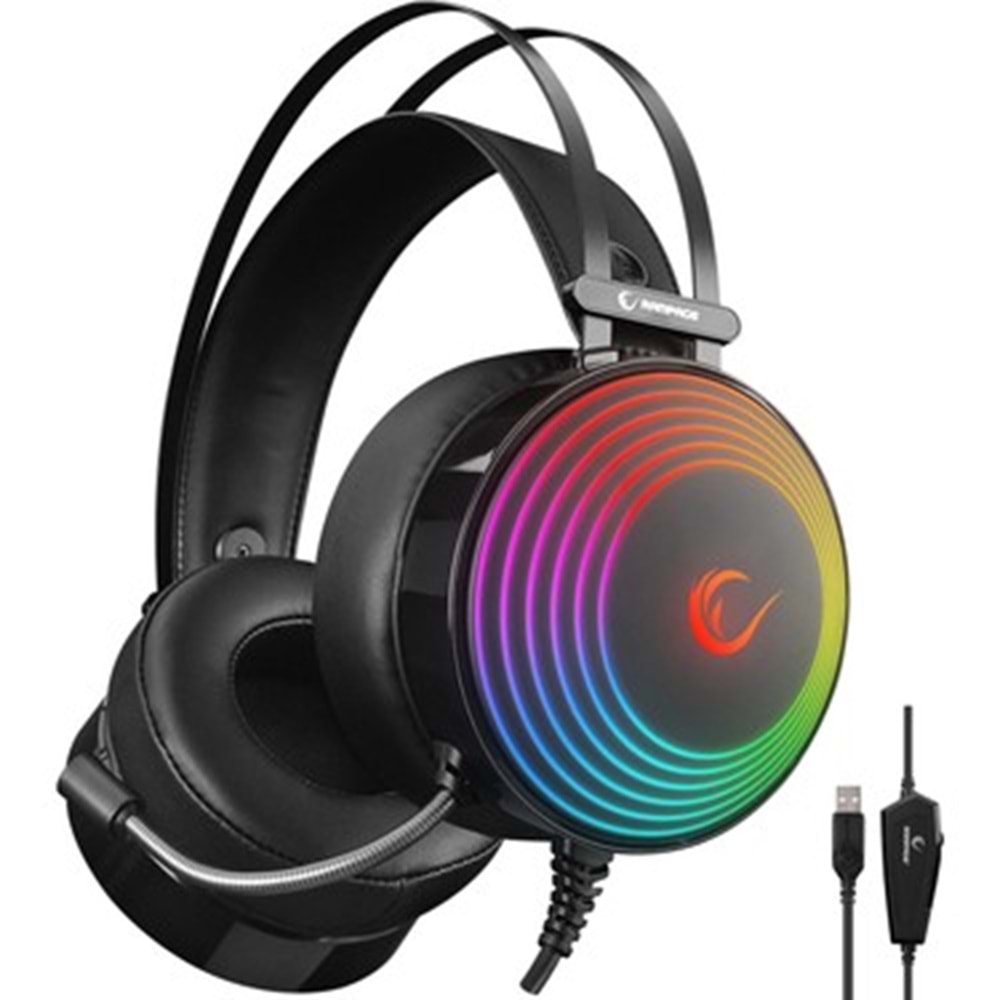 RAMPAGE RM-K97 HELIX 7.1 RGB GAMİNG MİKROFONLU KULAKLIK (USB)