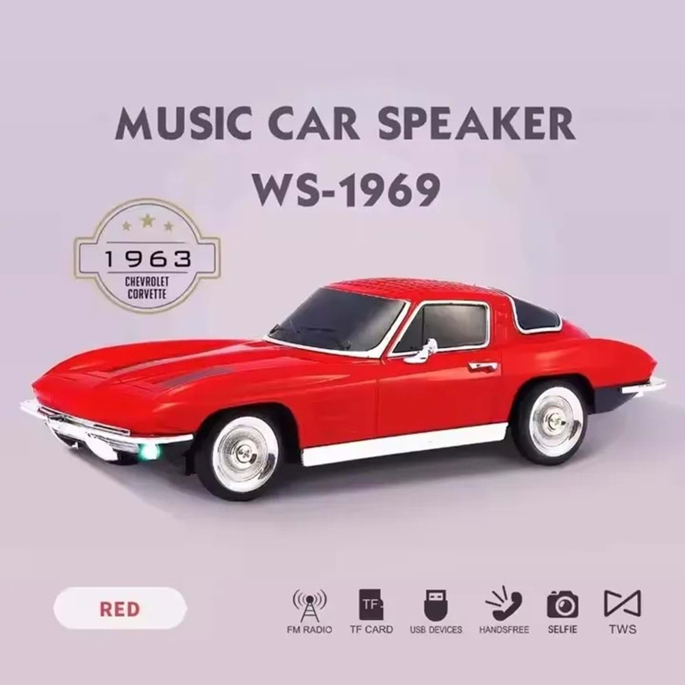WSTER (WS-1969 BT) NOSTAJİLİ ARABA TASARIM BLUETOOTH HOPARLÖR