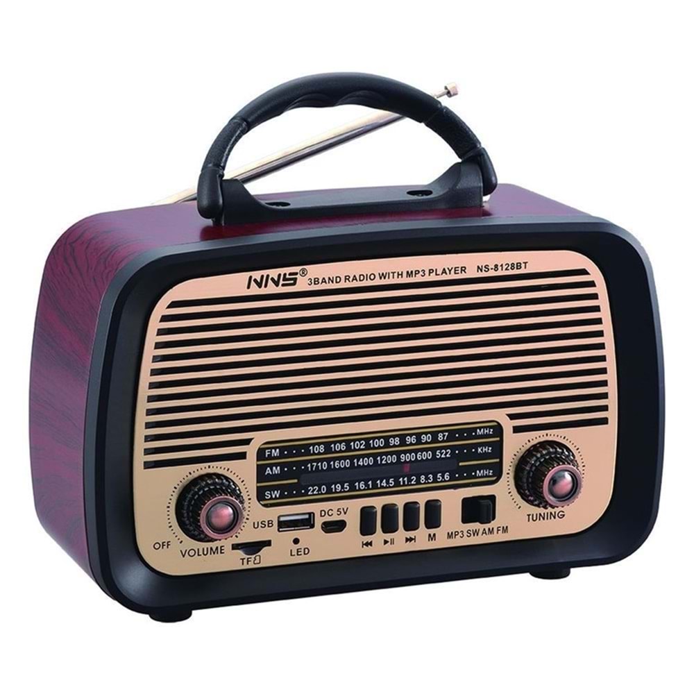 NNS NS-8129BT USB/SD/FM/BLUETOOTH NOSTALJİ GÜÇLÜ SİNYAL MÜZİK KUTUSU