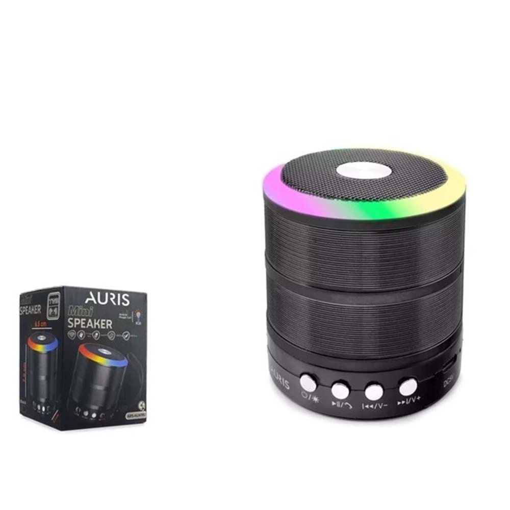 AURIS KLN190 BLUETOOTH SPEAKER MINI IŞIKLI BT5.1 500MAH 65*70MM