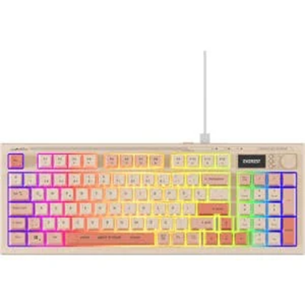 EVEREST KB-79 SLİENT PRO BEJ PEMBE TURUNCU RGB KLAVYE