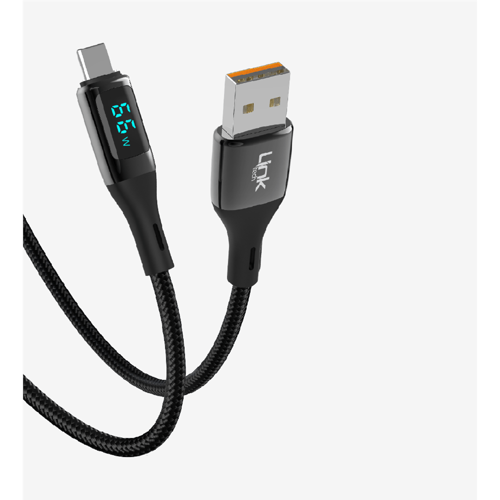 LİNK-TECH K681 DİJİTAL EKRANLI ŞARJ KABLOSU 66W USB TO TYPE-C
