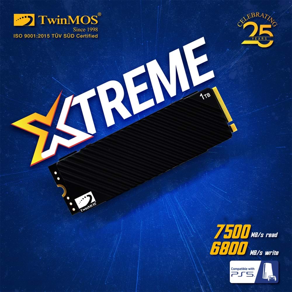 TWİNMOS 1TB NVME M.2 PCLE GEN4 7500-6800MB/S (SOĞUTUCULU)