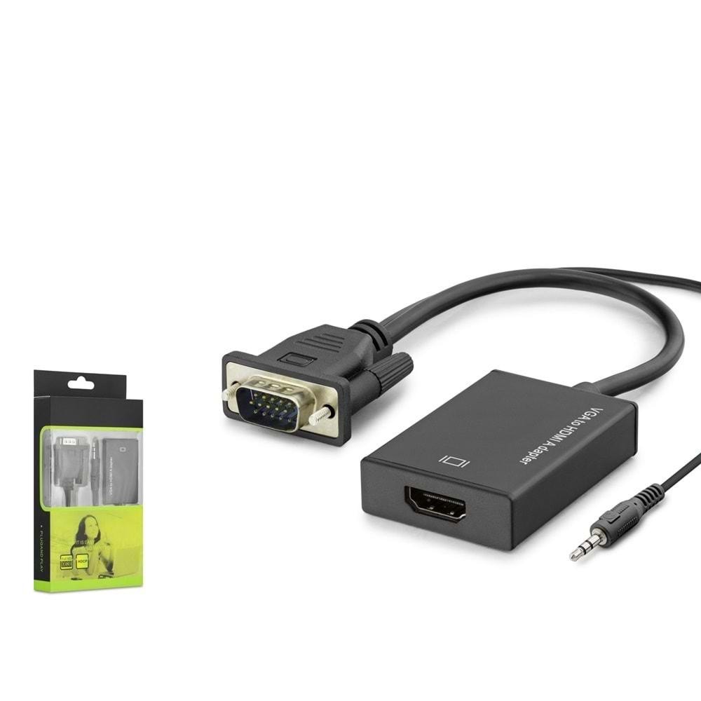 HADRON HDX7794 VGA TO HDMI ÇEVIRICI AUX KABLO