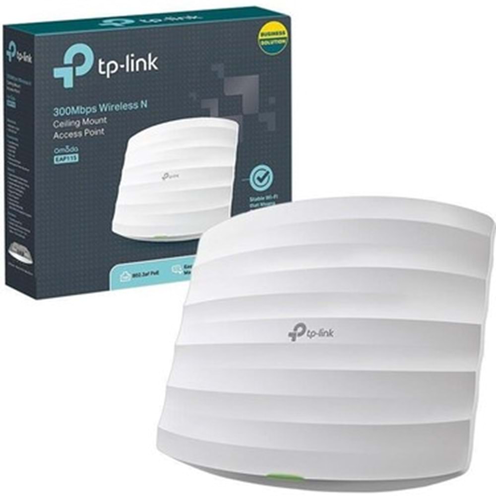 TP-Link EAP115 300 Mbps 2.4GHz WiFi Omada Uyumlu PoE Access Point