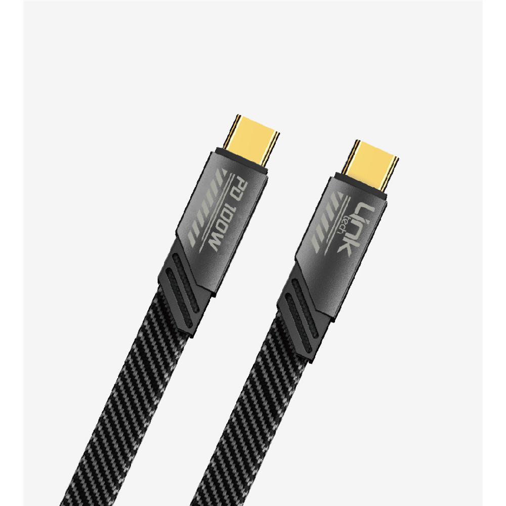 LINK-TECH K472 MECHA STİL 120CM 100W TYPE-C HIZLI ŞARJ KABLOSU SİYAH