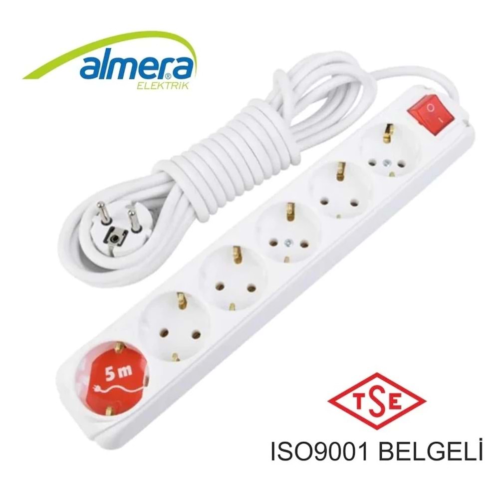 ALMERA 6LI PRİZ 5M KABLOLU