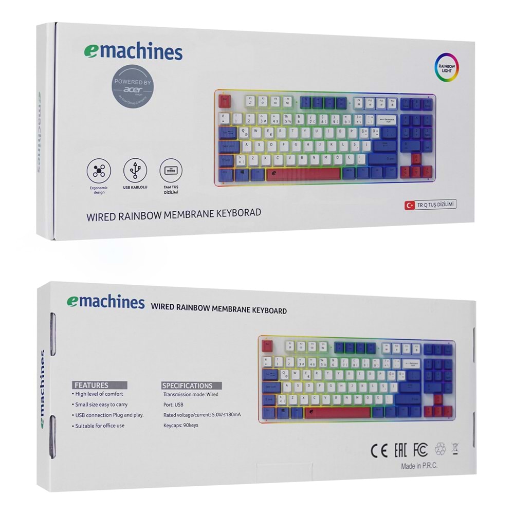 ACER EMACHİNES EAK216 BEYAZ/MAVİ/KIRMIZI KLAVYE