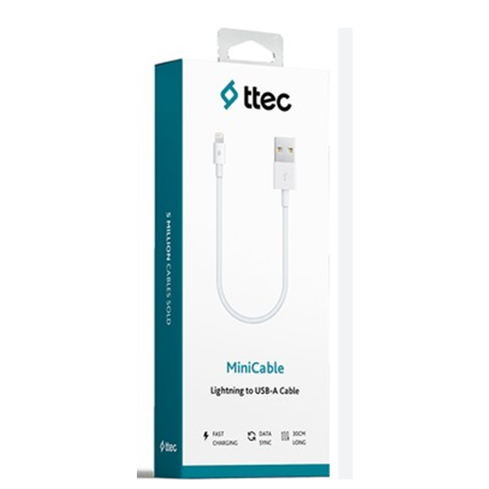 TTEC MİNİCABLE 30CM LİGHTİNİNG CABLE 2DK75112B