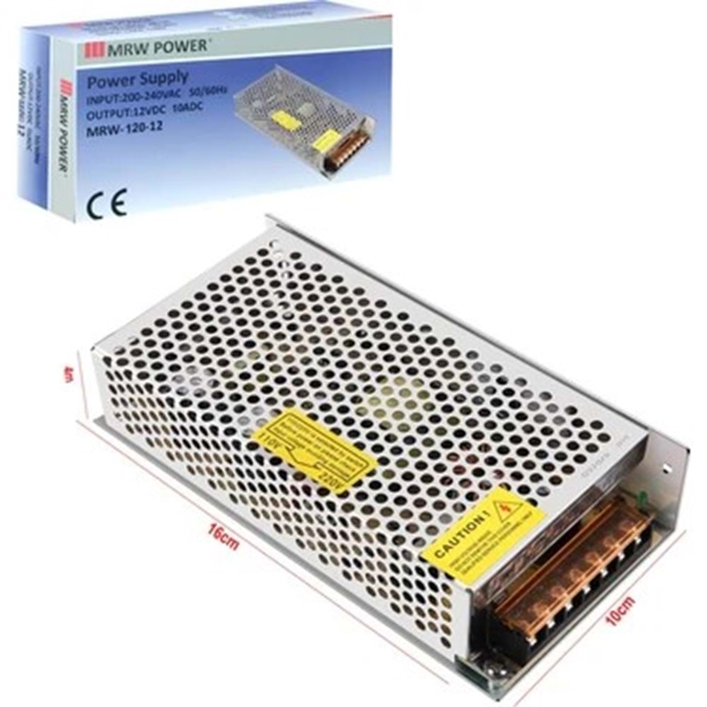 MERVESAN MRV-120-12 12V 10A 120W METAL KASA ADAPTÖR