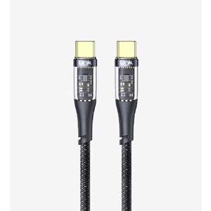 LINK-TECH K670 130CM 60W TYPE-C - TYPE-C ŞEFFAF ŞARJ KABLOSU