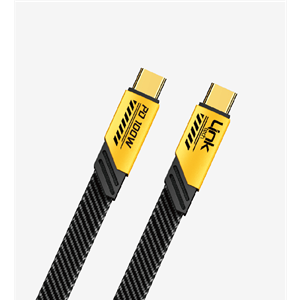 Linktech K472 Mecha Style Type-C to Type-C 100W 120cm Şarj Kablosu Sarı
