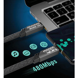 Linktech K472 Mecha Style Type-C to Type-C 100W 120cm Şarj Kablosu Sarı