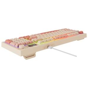 EVEREST KB-79 SLİENT PRO BEJ PEMBE TURUNCU RGB KLAVYE