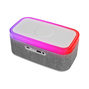 MIKADO MD-W8 1200MAH 10W GRİ BT USB KABLOSUZ ŞARJLI RGB GECE ŞAMBASI ÖZELLİKLİ ALARMLI SAAT SPEAKER