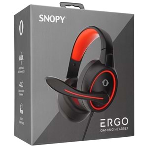 SNOPY SN-GX1 ERGO SİYAH/KIRMIZI MİK.OYUNCU KULAKLIĞI