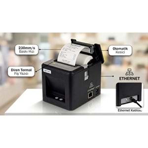 XPRINTER XP-Q80A 230MM/S DİREK TERMAL FİŞ YAZICI USB + ETHERNET