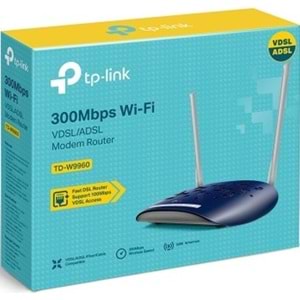 TP-Link TD-W9960 300 Mbps 2.4GHz WiFi VDSL ADSL2+ 2 Antenli IPv6 IPTV Modem Router