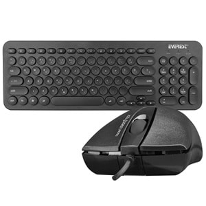 EVEREST KM-01K SİYAH USB KLAVYE + MOUSE KABLOLU SET