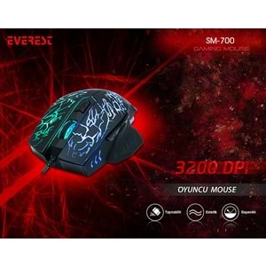 EVEREST SM-700 SIYAH OYUNCU MOUSE