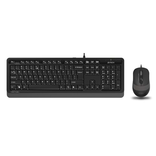 A4 Tech F1010 FN-Multimedya Q Klavye + Optik Mouse 1600D Gri USB