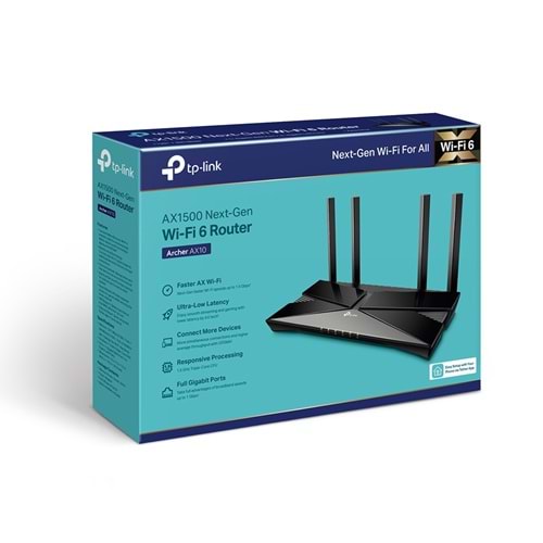 Tp-Link Archer AX10 AX1500 Wi-Fi 6 Router ( Yönlendirici )