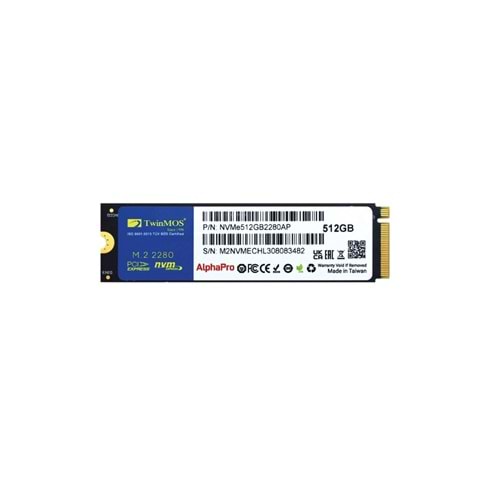 TwinMOS 512GB AlphaPro NVMe M.2 PCle Gen3 3600-3250MB/s (NVMe512GB2280AP)