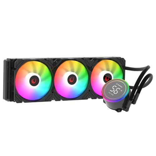 Rampage HELIOS-C17 Intel LGA1700/AMD AM5 360mm Sıvı Soğutmalı ARGB CPU Fan(Siyah