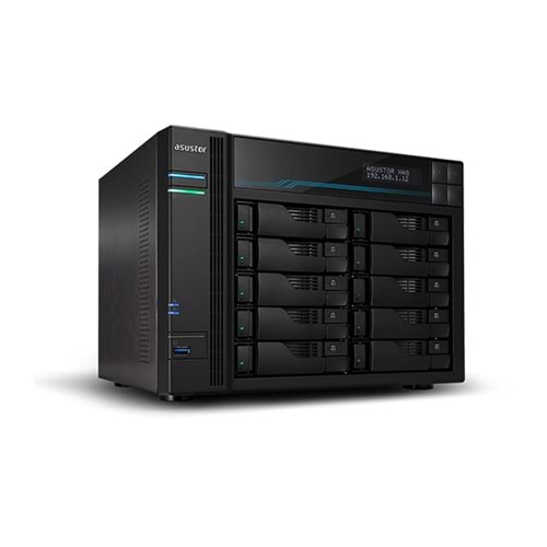 Asustor AS6510T NAS (C3538 İşlemci, 8GB RAM, 10 HDD Yuvalı, 4GbE, USB 3.2